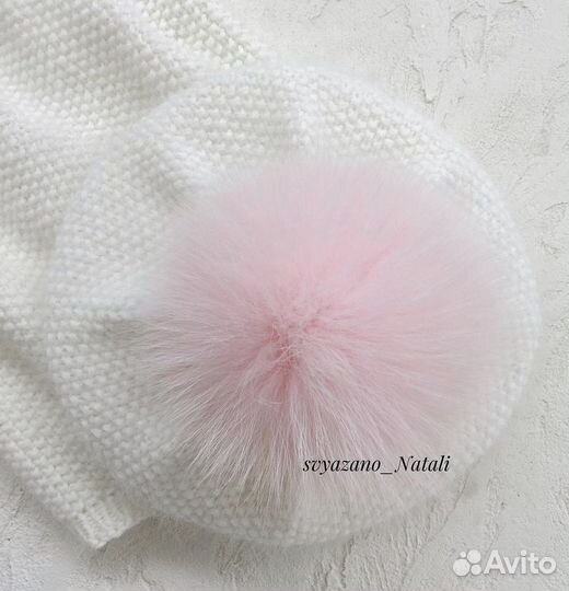 Берет детский с помпоном и снуд из ангоры
