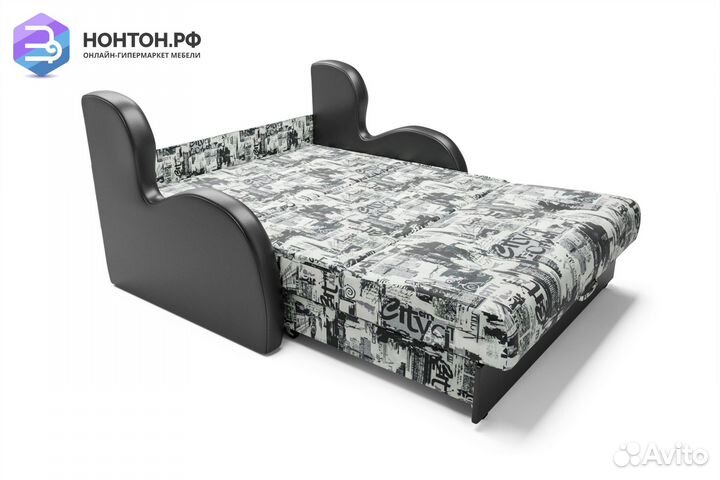 Диван аккордеон Атлант принт газета