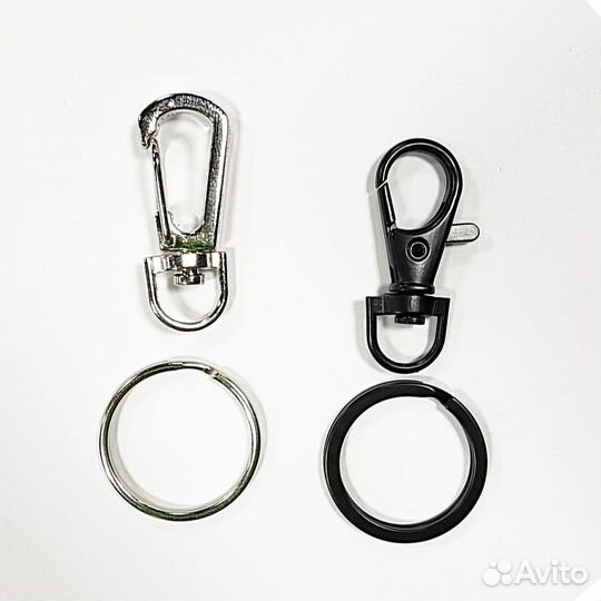 Карабин с кольцом Малый 3,5см (микс) (чёрный)