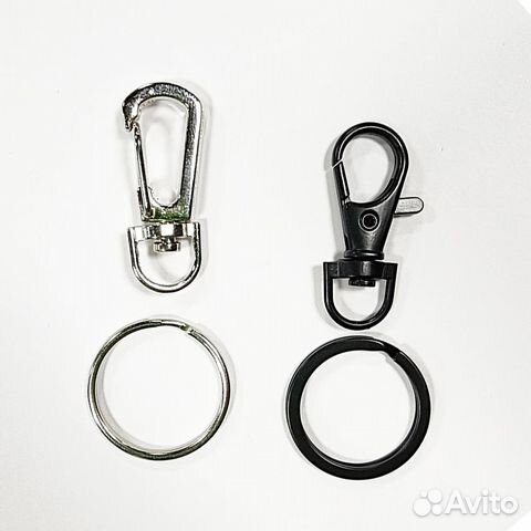 Карабин с кольцом Малый 3,5см (микс) (чёрный)