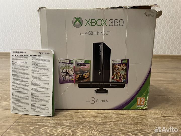 Xbox 360 E + kinect + 2 джойстика(геймпада) + Игры