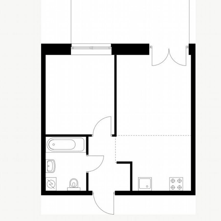 1-к. квартира, 41,6 м², 1/9 эт.