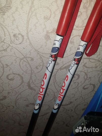 Детские лыжи с палками