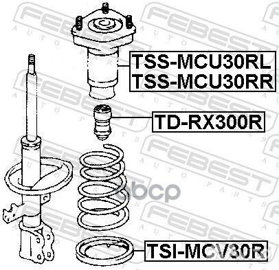 Опора заднего амортизатора левая, шт tssmcu30R