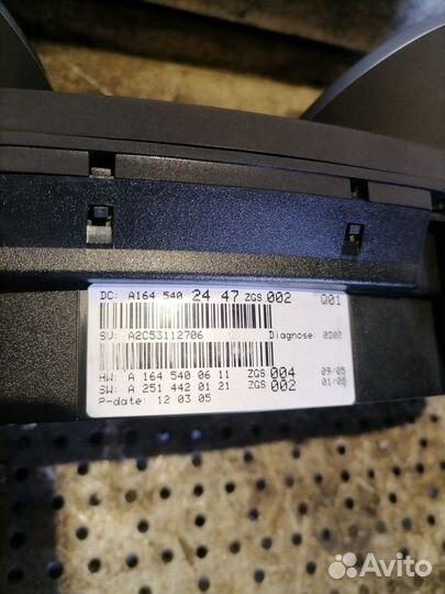 Щиток приборов Mercedes-Benz ML350 (W164)