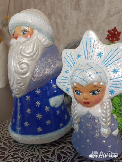 Дед мороз и снегурочка под елку пластмассовые