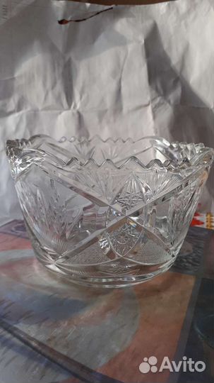 Ваза хрустальная салаьница СССР