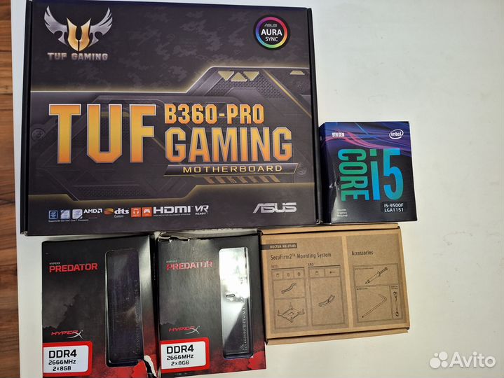 Комплект i5-9500f+asus b360gaming+kingston+noctua