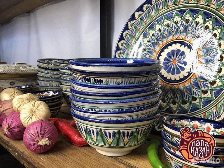 Ляган 42 см Риштан синий