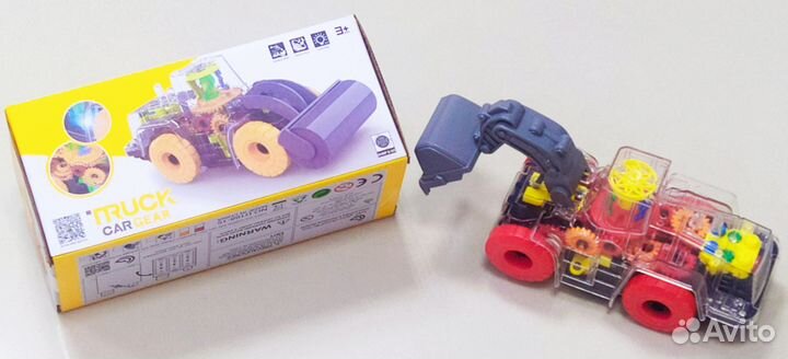 Прозрачный трактор с шестеренками и свет,музыка