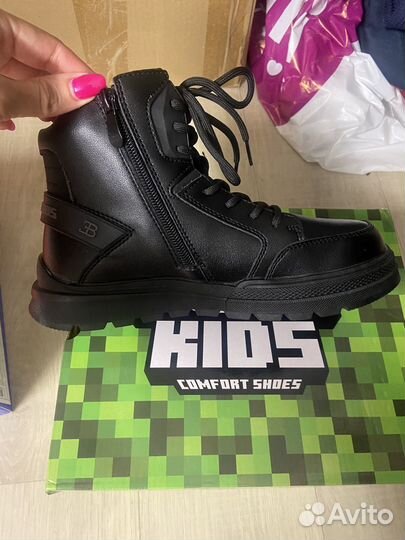 Кожаные школьные ботинки для мальчика, 36 размер