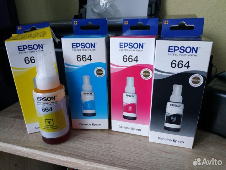 Чернила оригинальные водорастворимые Epson T664