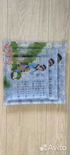 Набор квадратных тарелок из стекла