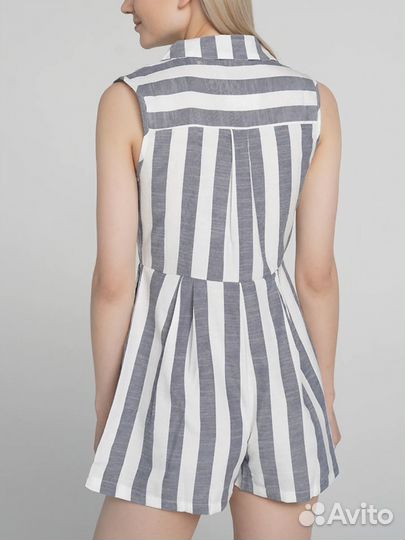 Комбинезон с шортами в полоску женский