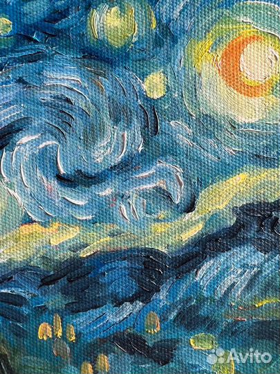 Картина маслом пейзаж ван гог звездная ночь