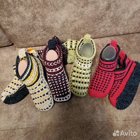 Тапочки следки вязаные ручная работа