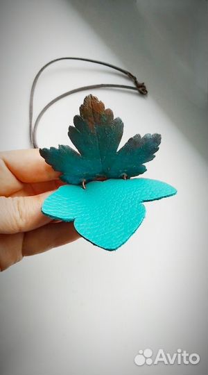 Подвеска смородина с бирюзой, гальваника