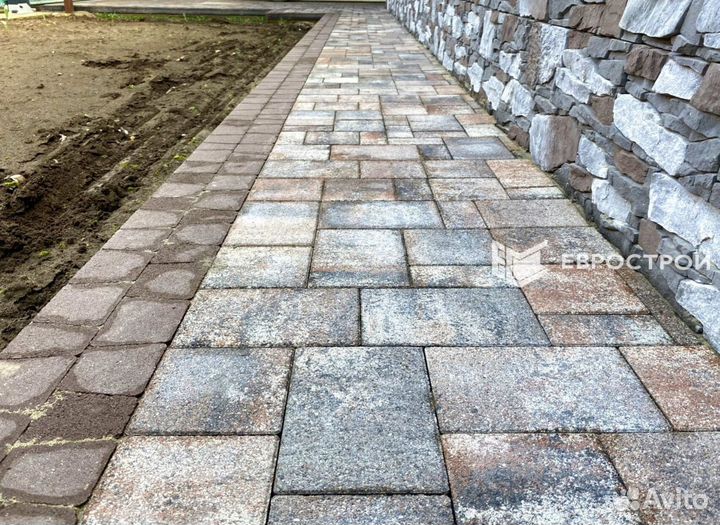 Тротуарная плитка, брусчатка, бордюры