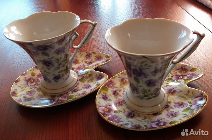 Чайный фарфоровый сервиз лфз СССР, чайные пары