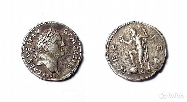 Денарий император Веспасиан 69-79 гг. Рим Серебро