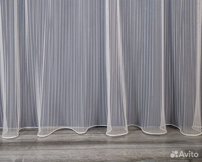 Тюль Плиссе Крем