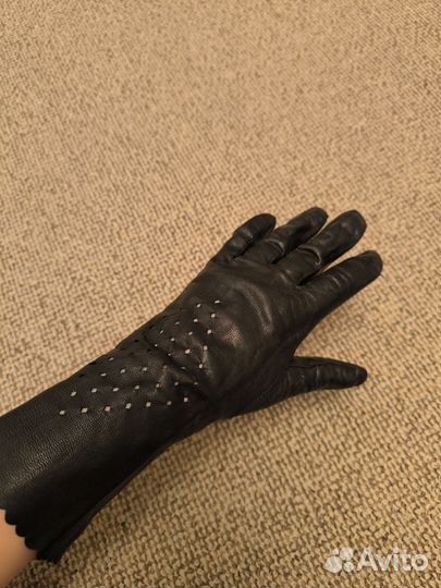 Перчатки женские кожаные