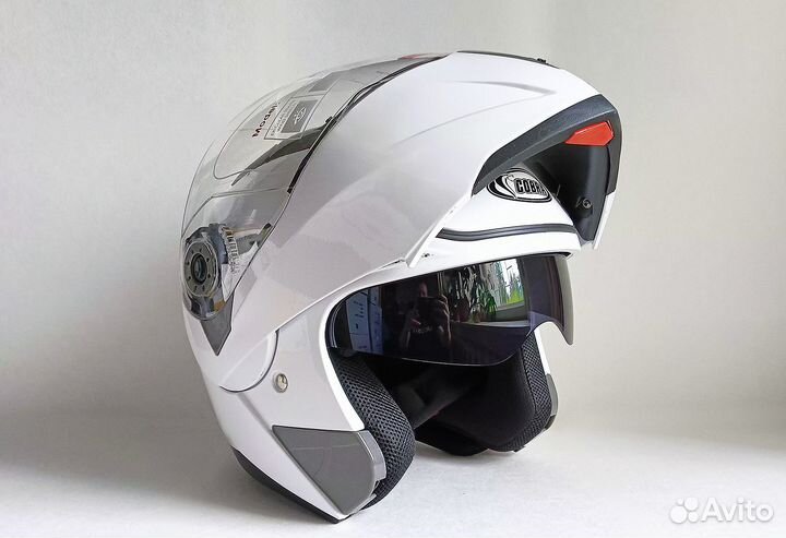 Шлем модуляр белый S, M, L, XL Cobra