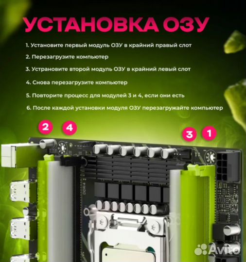 Материнская плата комплект Atermiter X79 32GB (новая)