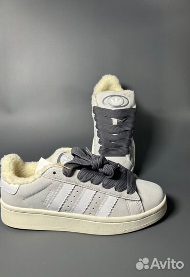 Кроссовки Adidas Campus Grey с мехом