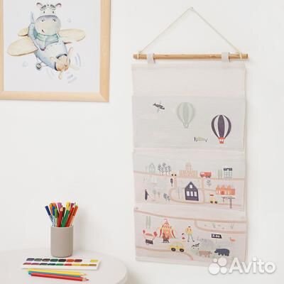 Кармашки на шкафчик текстильные в детскую, в садик