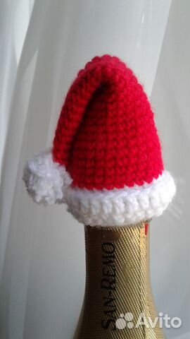 Шапочка Деда Мороза на шампанское