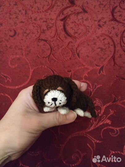 Щенок вязаный карманный