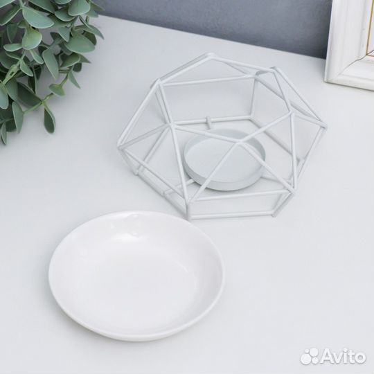 Стильная аромалампа металл, керамика 