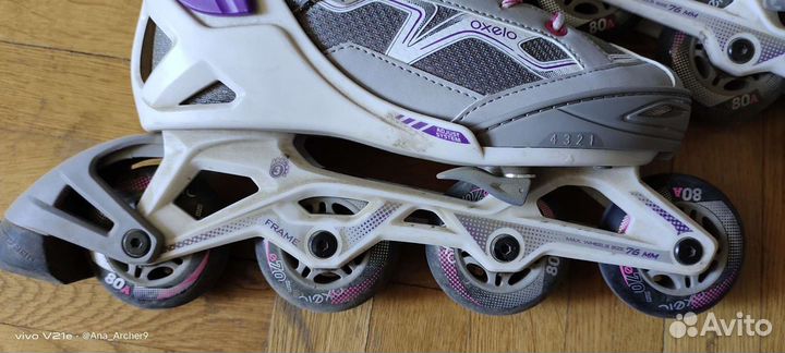 Ролики Oxelo roller fit 3 35-38 с защитой