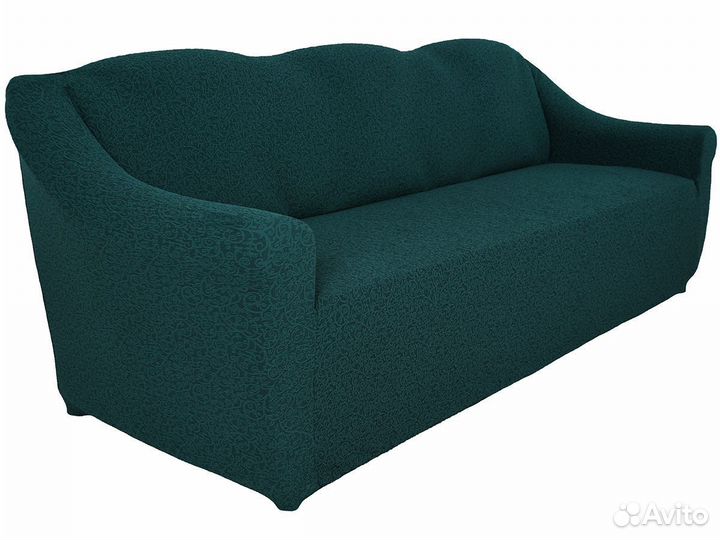 Чехол на диван с подлокотниками, цвет Изумрудный