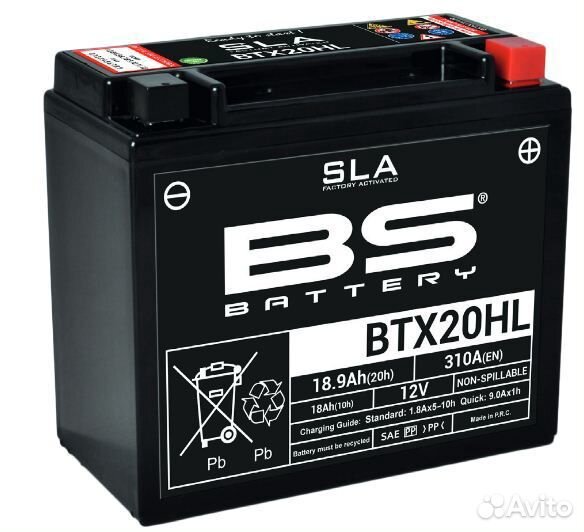 BS-battery Аккумулятор BTX20HL (FA) (YTX20L-BS)