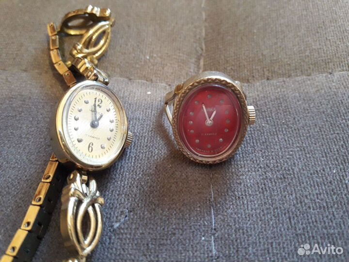 Женские часы чайка СССР наручные и кольцо