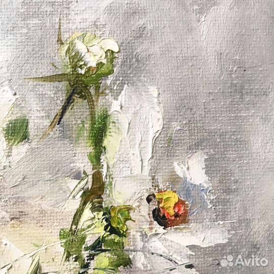 Картина маслом Космеи