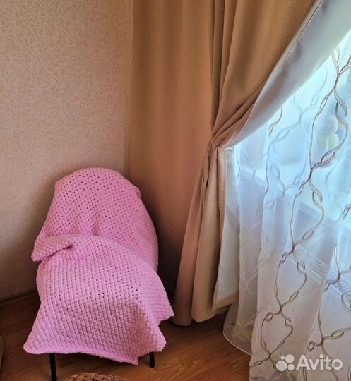Плед вязаный плюшевый