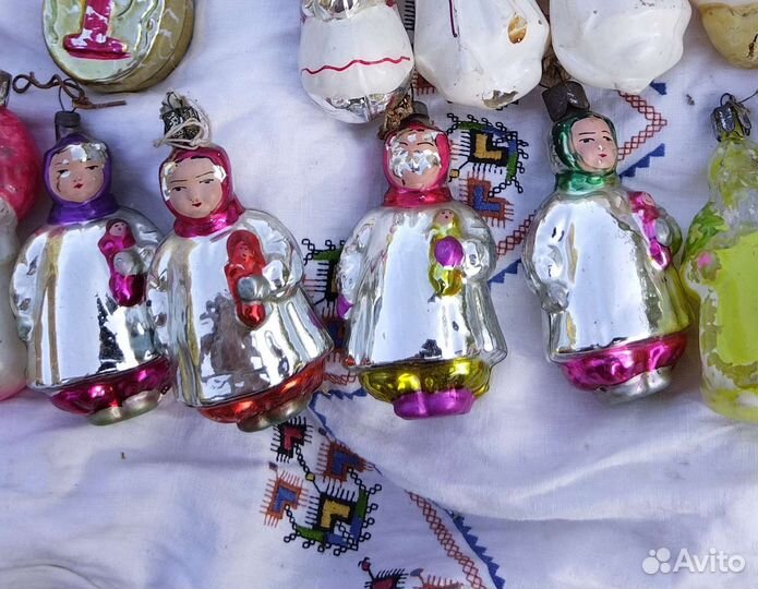 Ёлочные игрушки СССР девочка с игрушкой