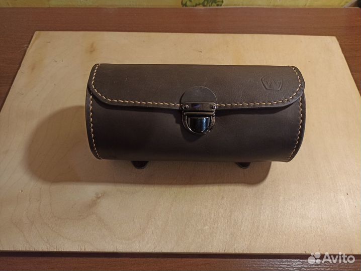 Сумка велосипедная из натуральной кожи