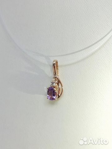 Золотая подвеска из красного золота 585 пробы, вст