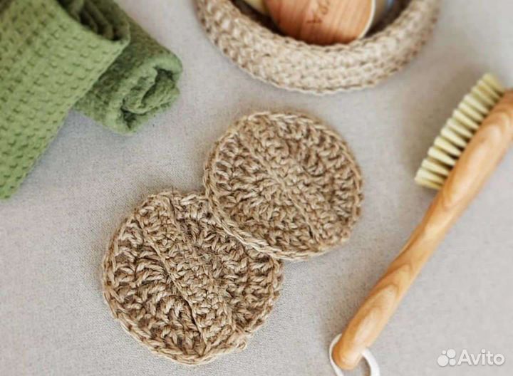 Мочалка из джута 10 см новая