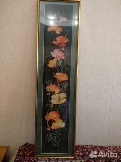 Картина ручной вышивки 104 на 28