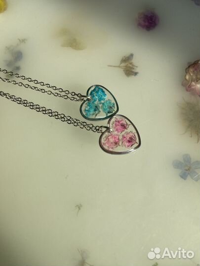 Кулон сердечко из эпоксидной смолы
