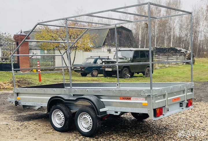 Прицеп 3.6м двухосный без каркаса