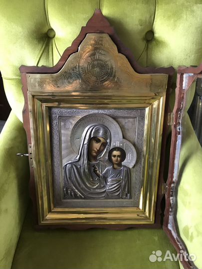 Икона Казанская на серебре