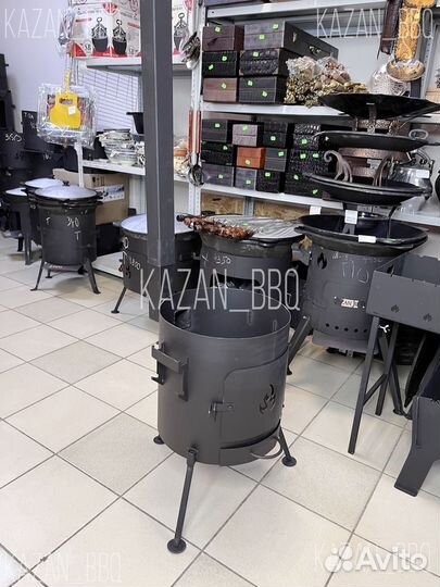 Печь (учаг) с трубой и поддувалом