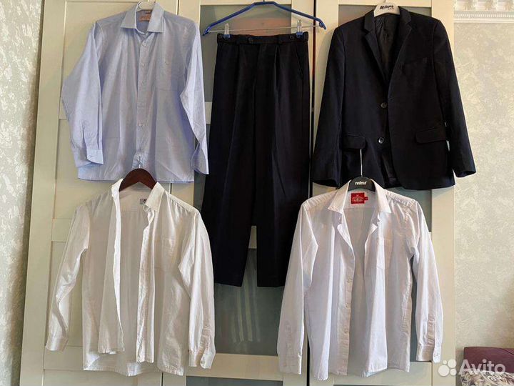 Школьная форма Пиджак+Брюки,Рубашка р.152Тем-Синий