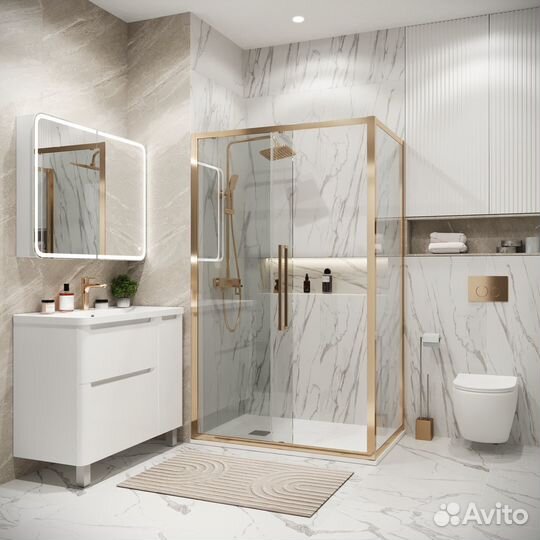 Душ.огр. Cosmo 12090195 золото сатин, прозрачное